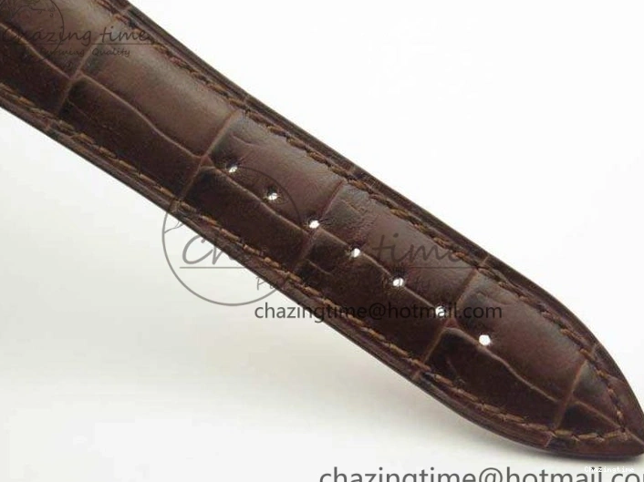 0309 Villeret 6651 RG ZF 1:1 Best Edition White Dial On Brown Leather Strap A Unique 8097